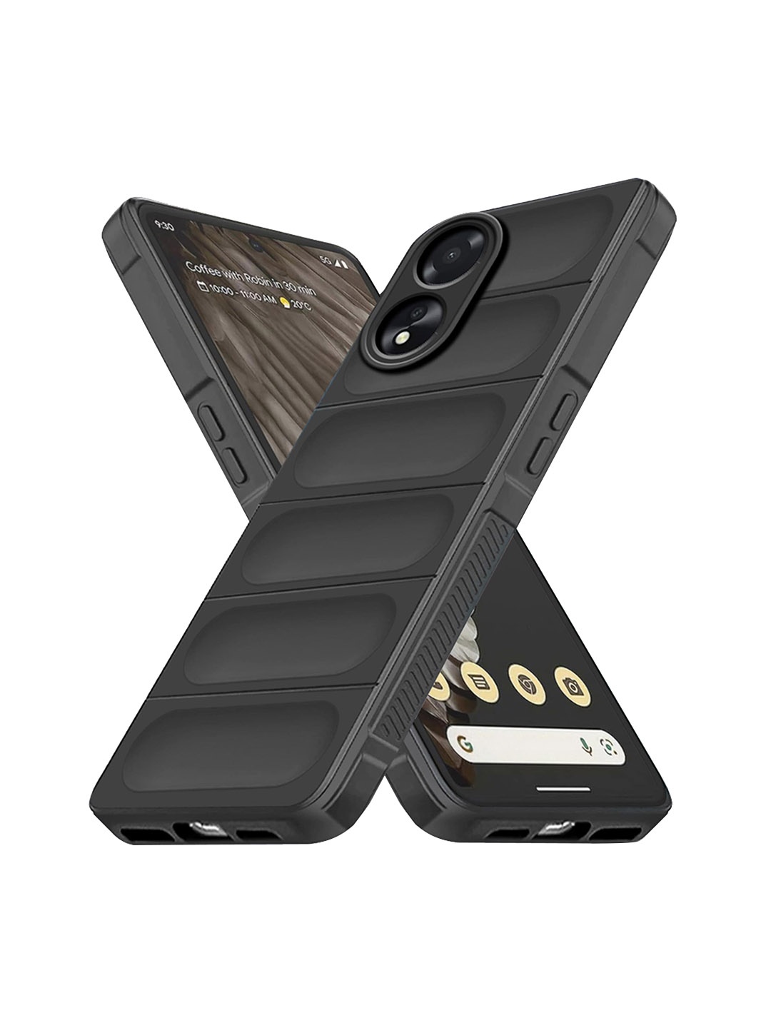 

Karwan Oppo A18 Hybrid Puffer Compatible Back Case, Black