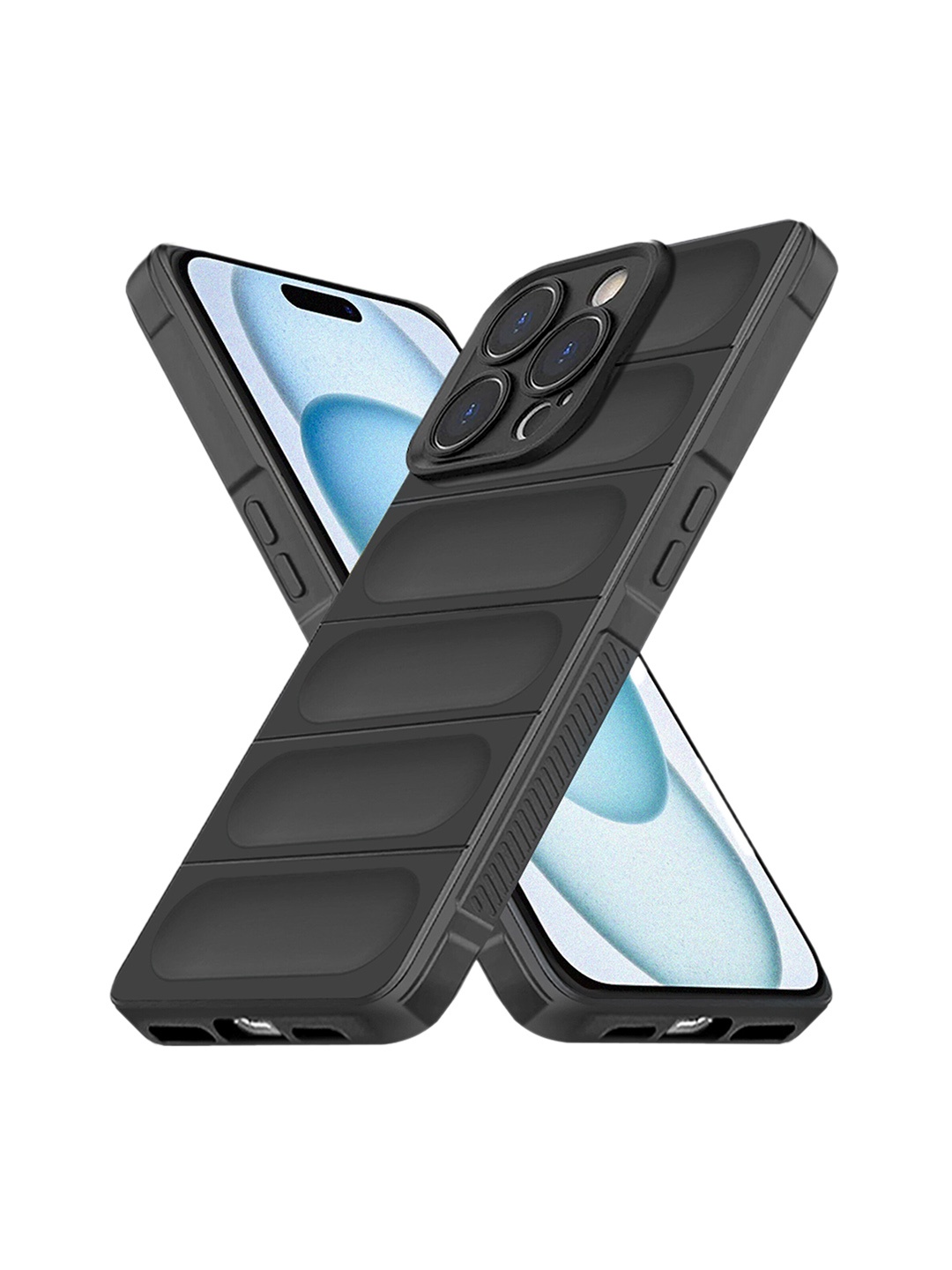 

Karwan iPhone 15 Pro Hybrid Puffer Back Case, Black