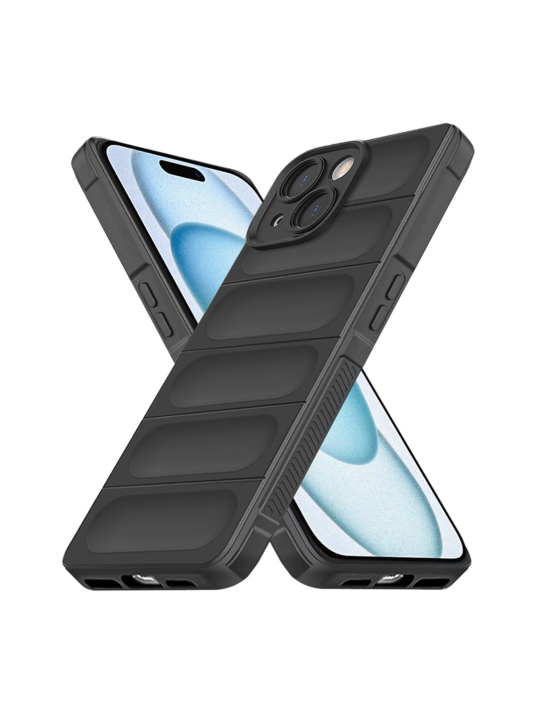 

Karwan iPhone 14 Plus Hybrid Puffer Back Case, Black
