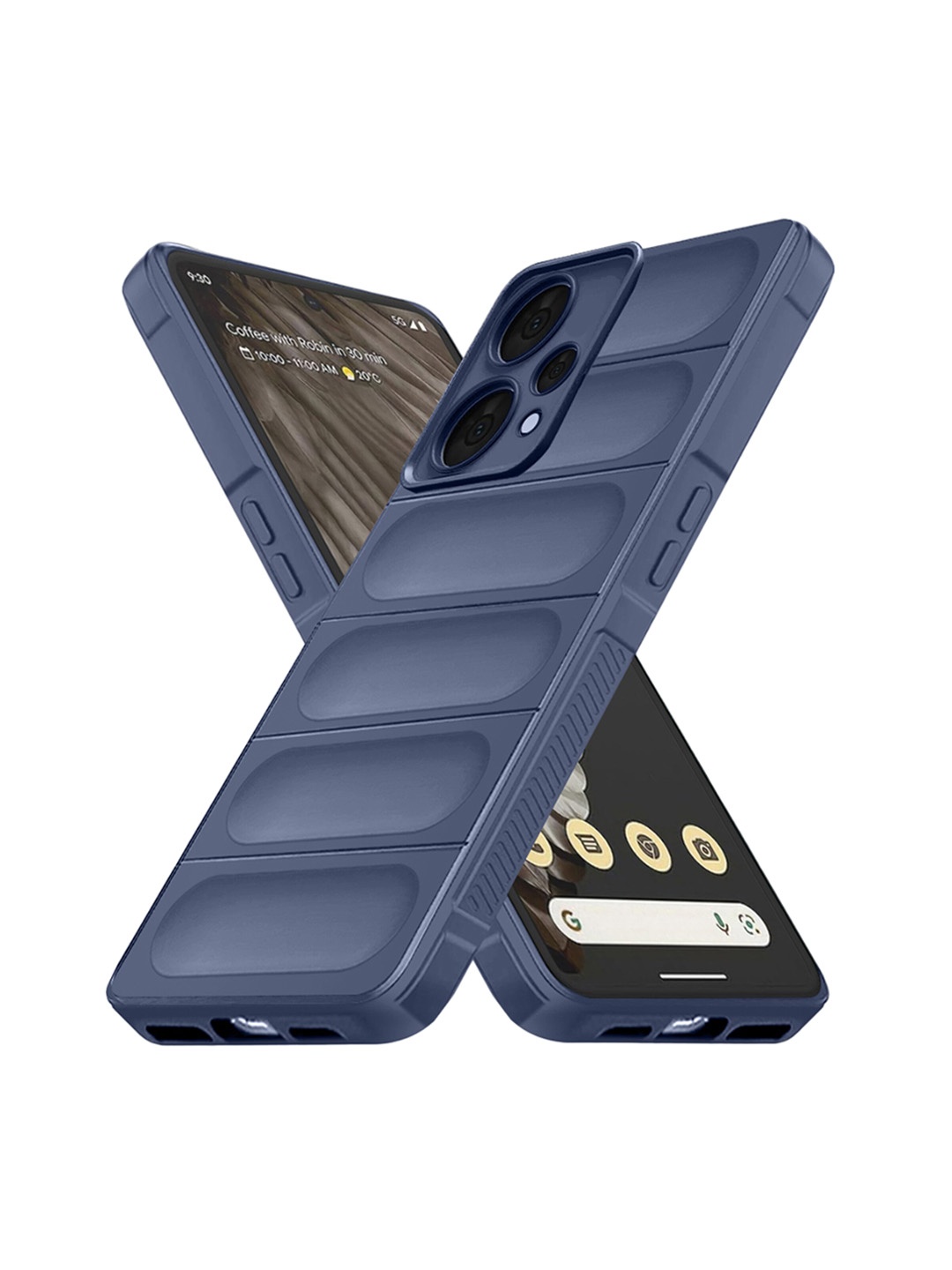 

Karwan Realme 9 Pro Hybrid Puffer Back Case, Blue