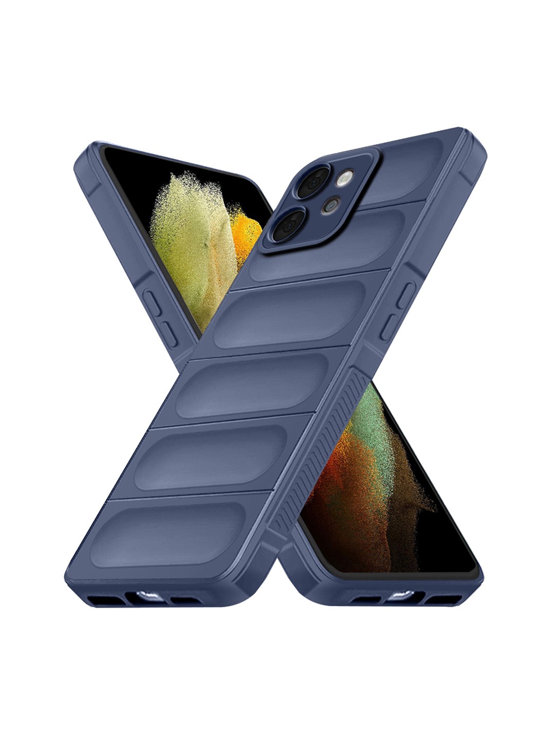 

Karwan Moto G32 Shock-Absorbing Hybrid Puffer Back Case, Blue