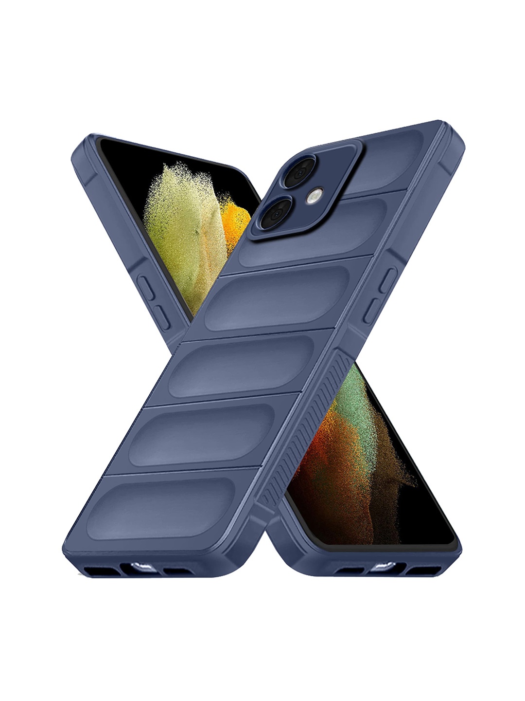 

Karwan Moto Edge 40 Neo Hybrid Puffer Back Case, Blue