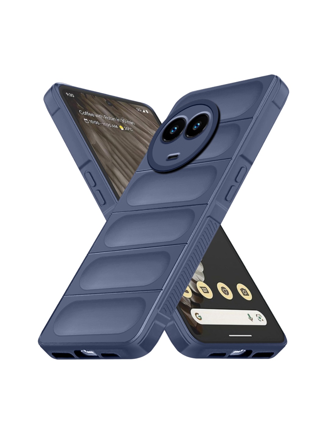 

Karwan Realme 11x 5G Hybrid Puffer Back Case, Blue