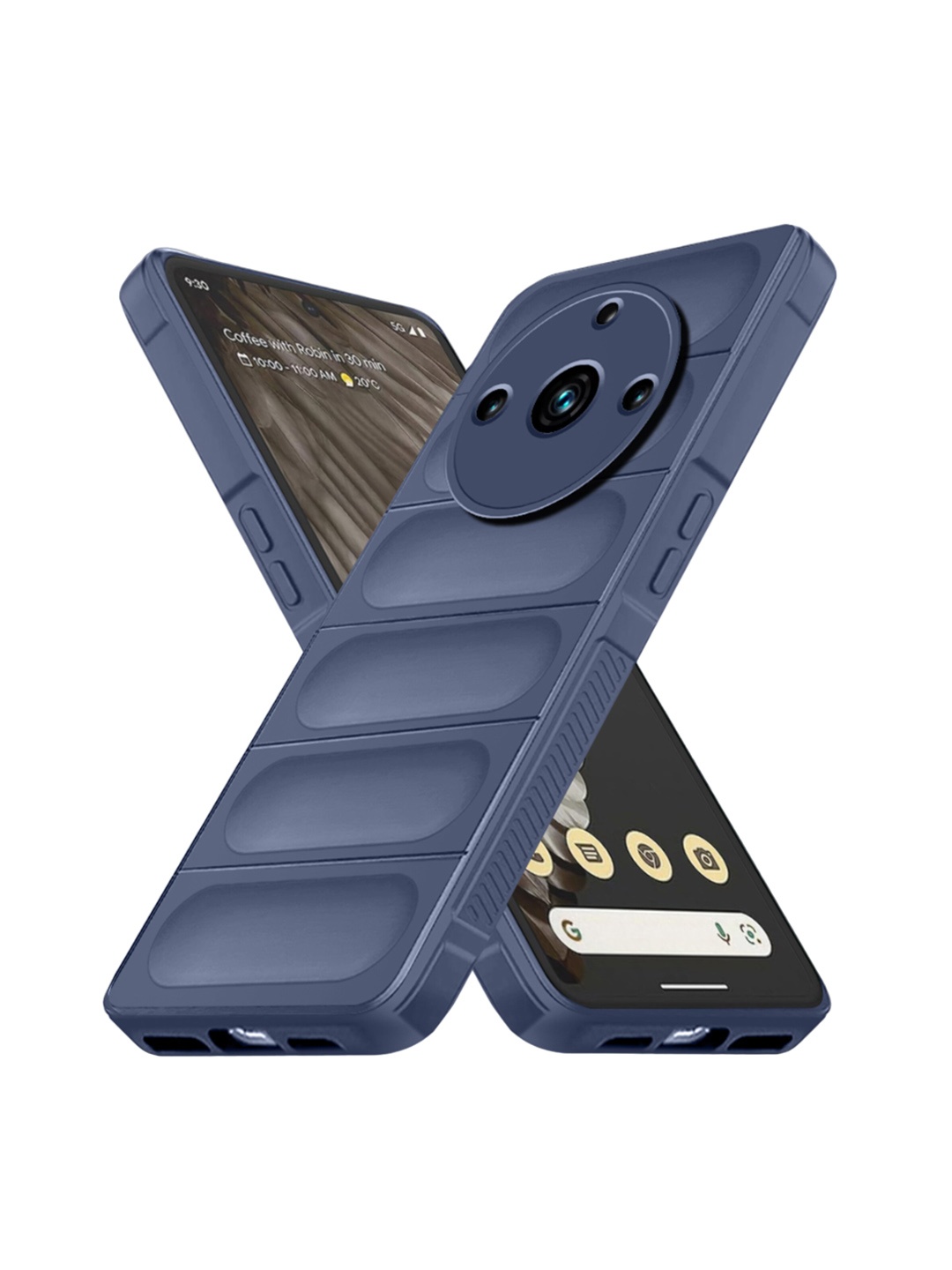 

Karwan Realme 11 Pro Hybrid Puffer Back Case, Blue
