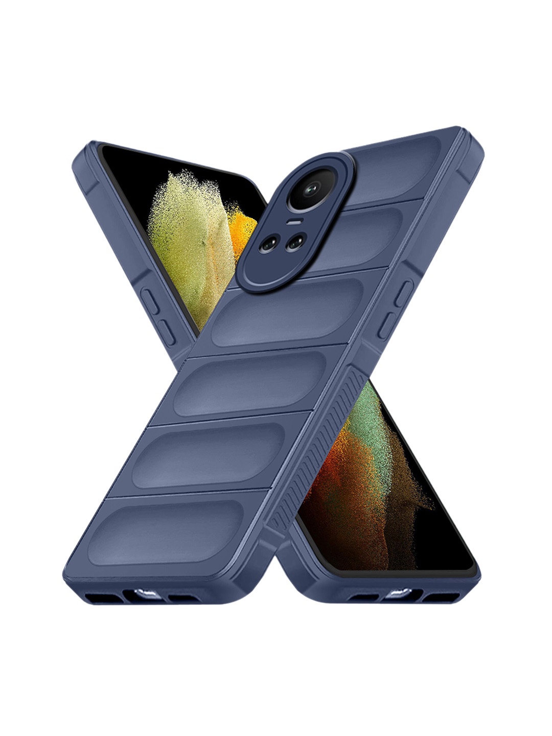 

Karwan OPPO Reno 10 Pro 5G Hybrid Puffer Back Case, Blue