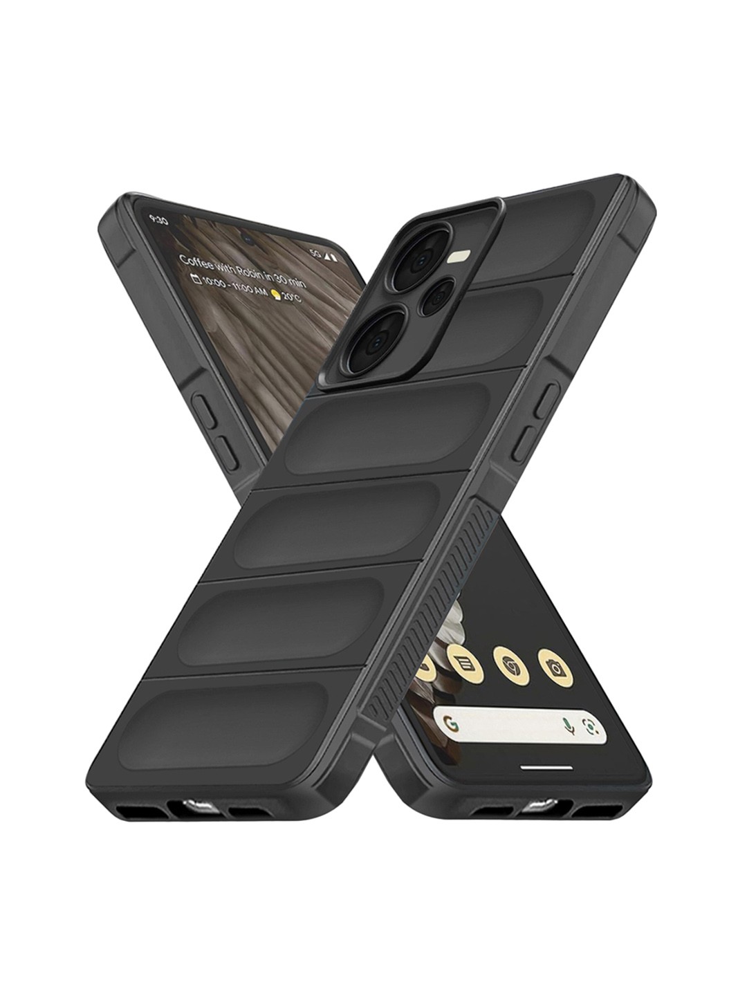 

Karwan Realme C35 Hybrid Puffer Back Case, Black