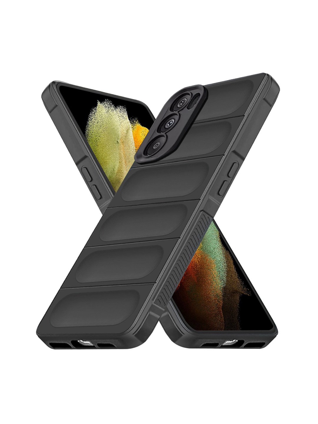

Karwan Moto G62 Hybrid Puffer Back Case, Black