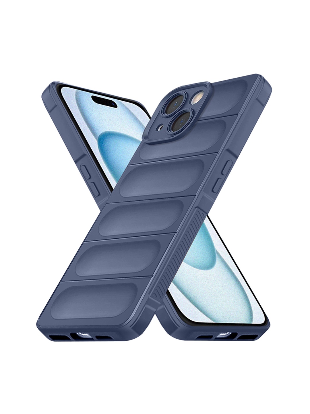 

Karwan iPhone 14 Plus Hybrid Puffer Back Case, Blue