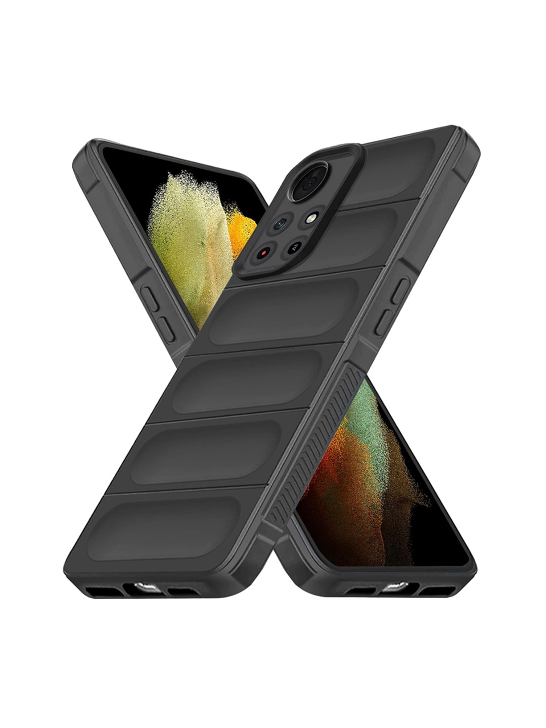 

Karwan Poco M4 Pro 5G Hybrid Puffer Back Case, Black