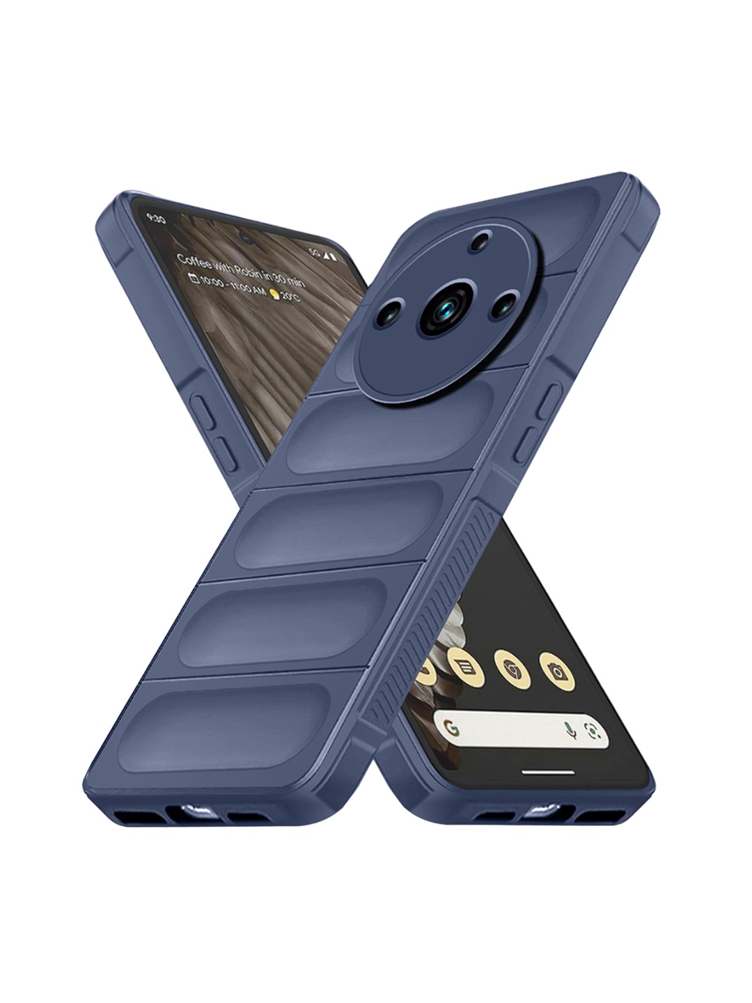 

Karwan Realme 11 Pro Hybrid Puffer Back Case, Blue