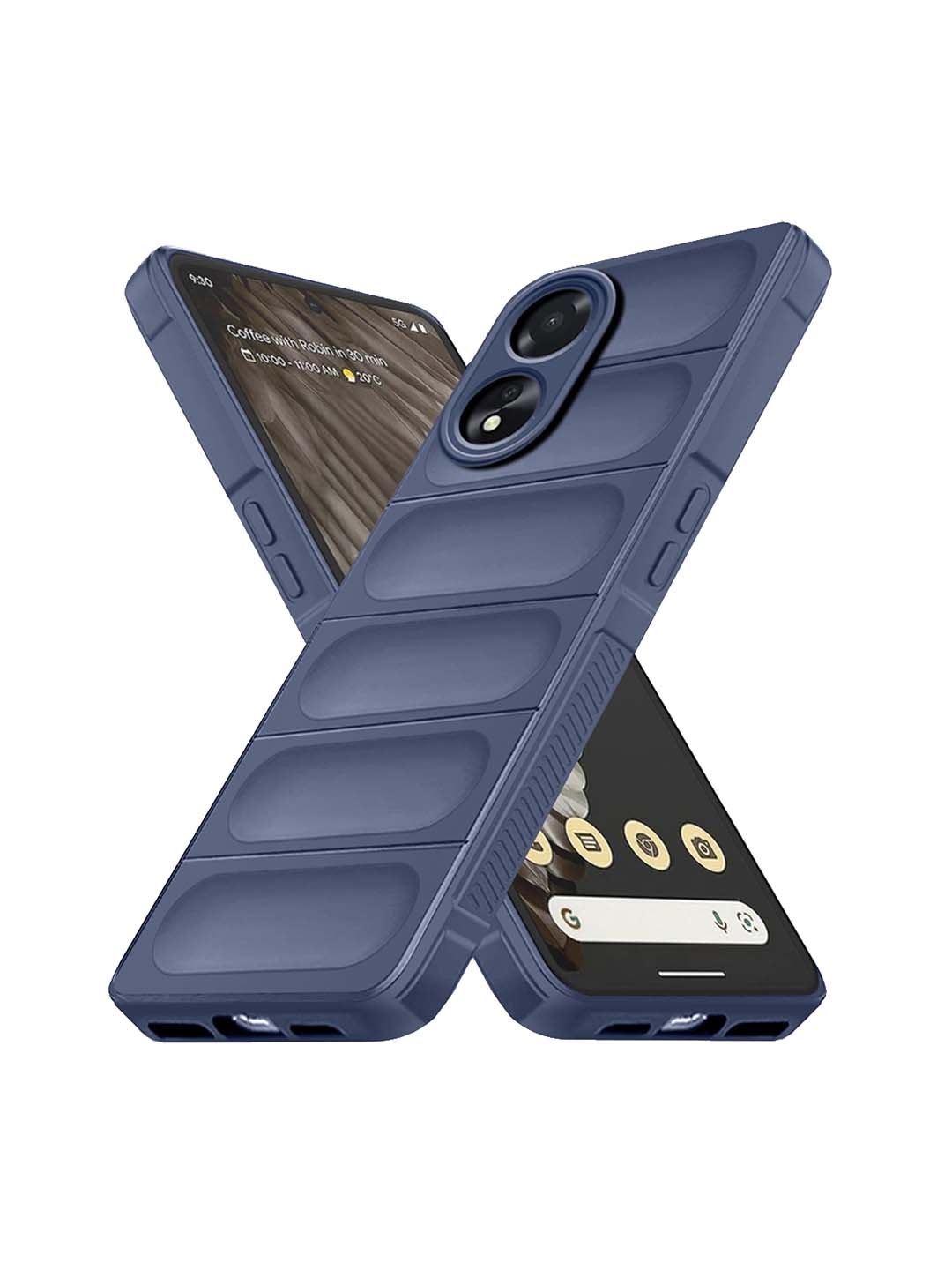 

Karwan Oppo A18 Hybrid Puffer Back Case, Blue