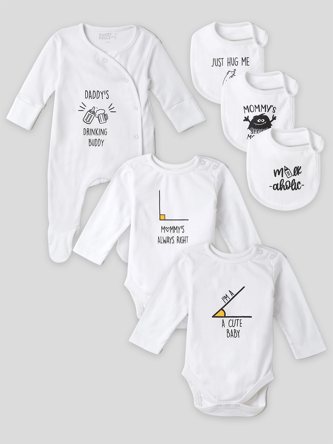 

Somersault Infants Set Of 6 Printed Apparel Gift Set, White