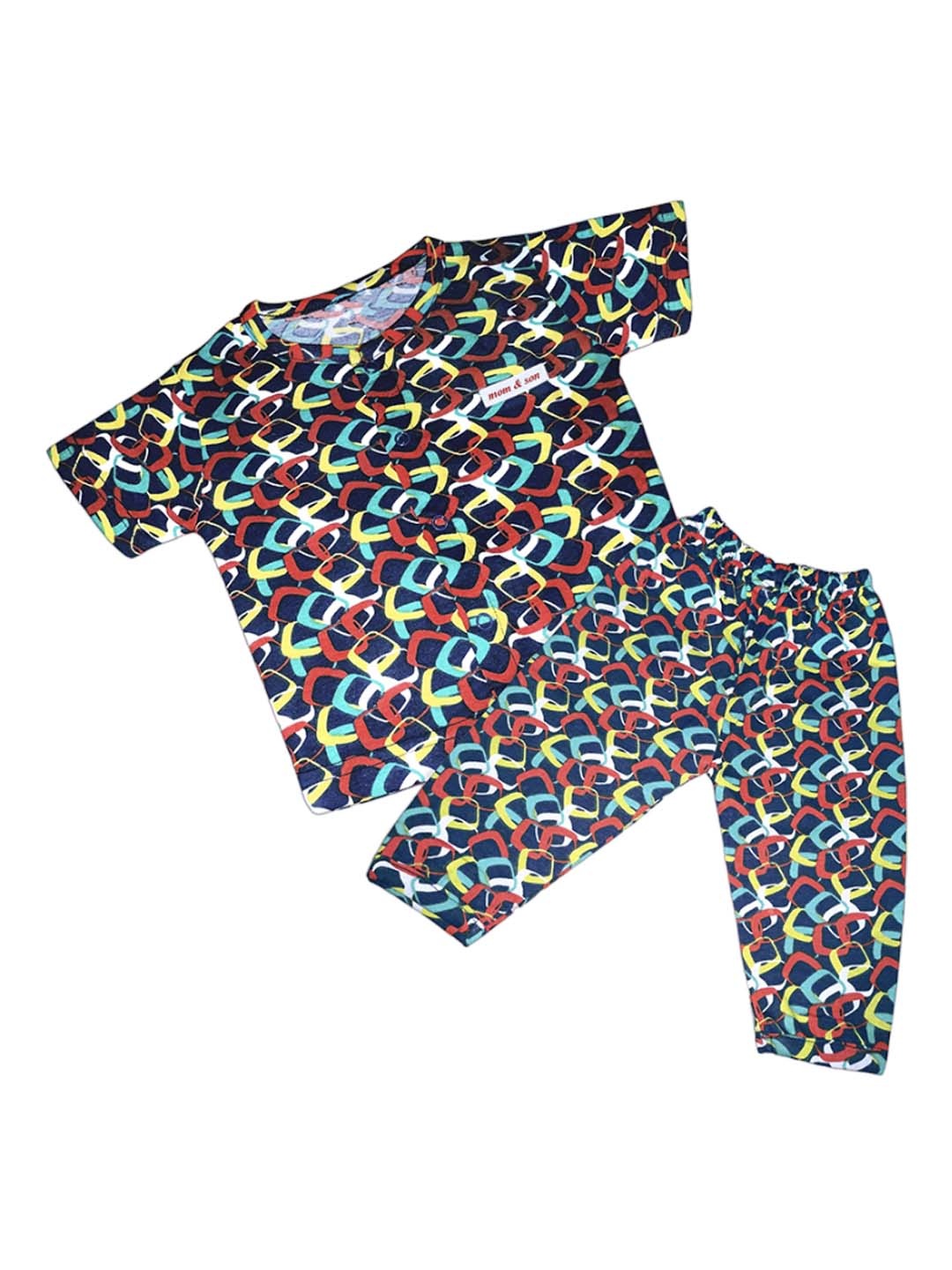 

BAESD Kids Printed T-shirt With Trouser, Navy blue