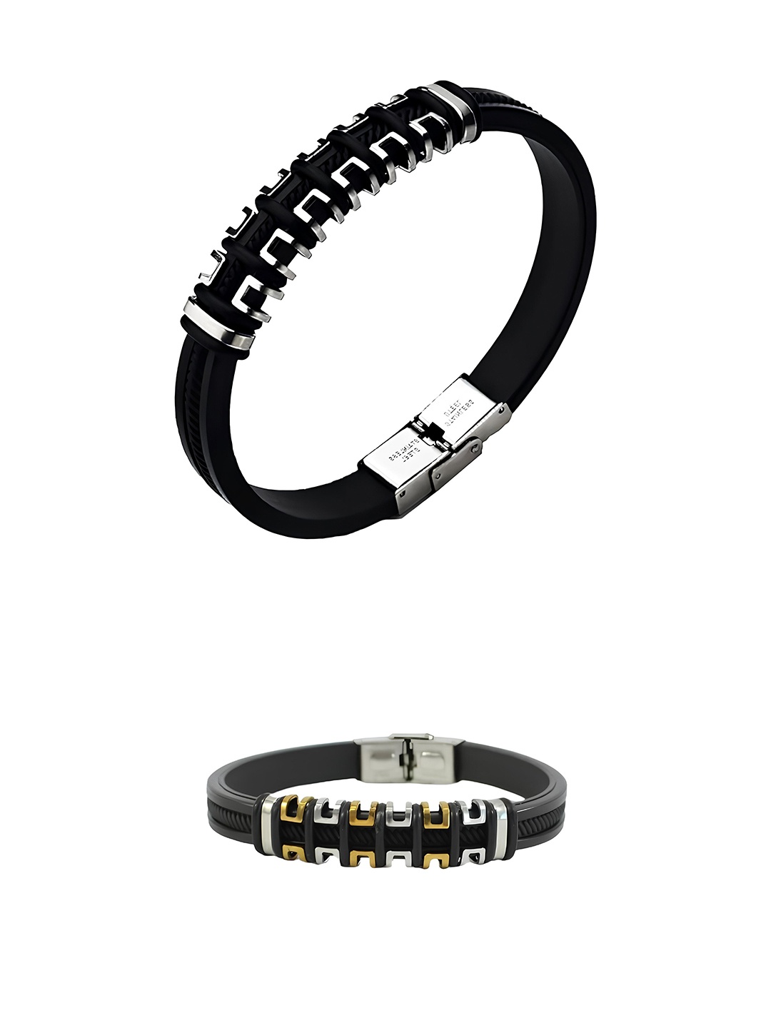 

KARISHMA KREATIONS Unisex Set of 2 Leather Handcrafted Wraparound Bracelet, Black