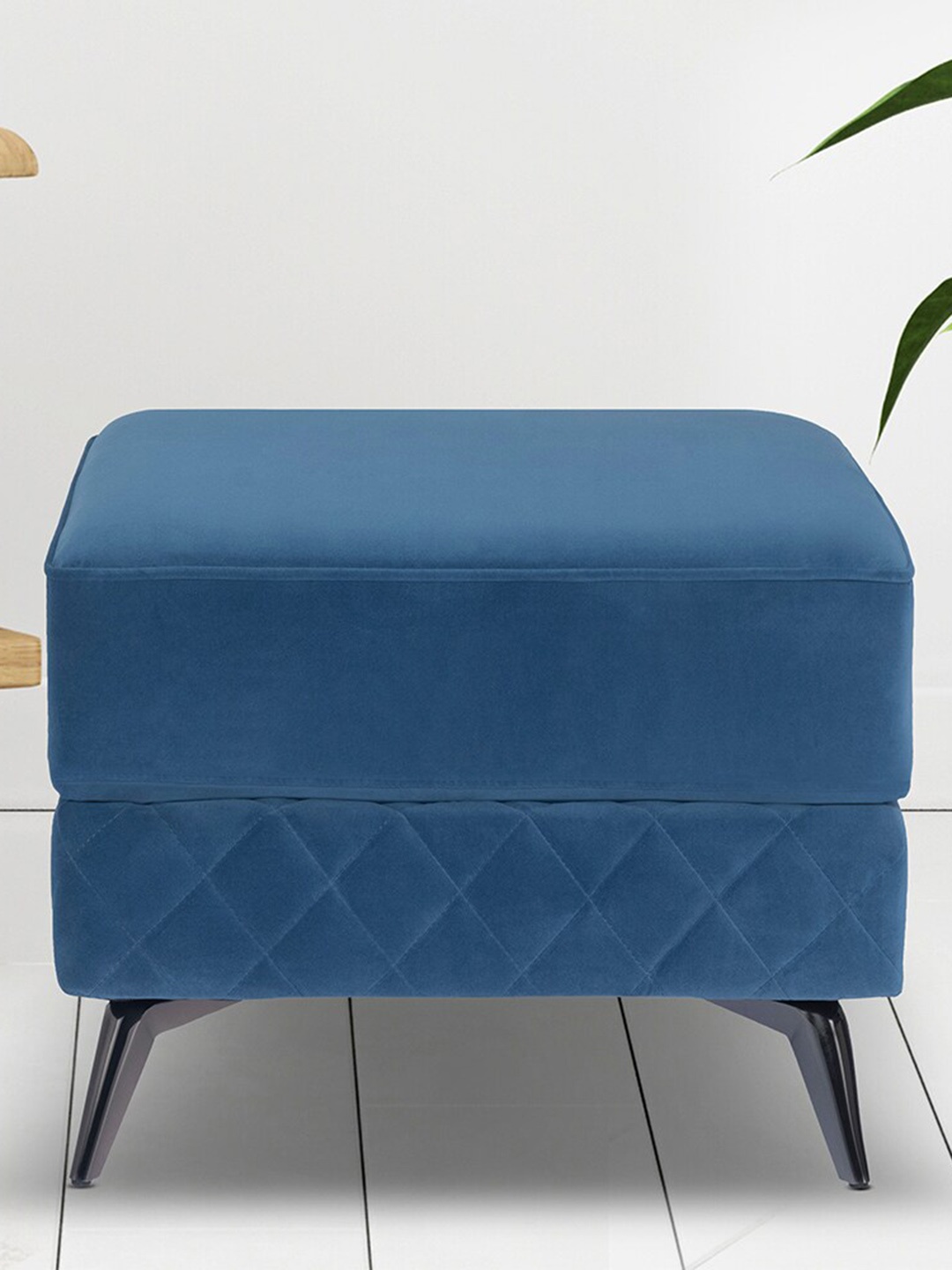 

Duroflex Blue Wooden Square Ottomans