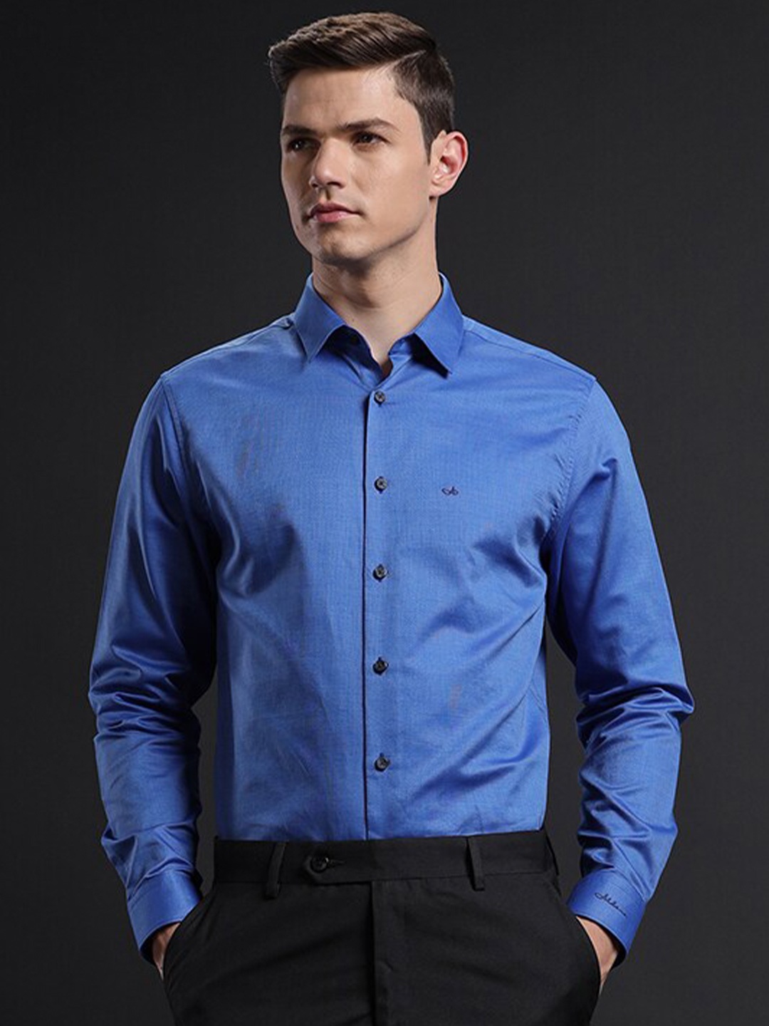 

Aldeno Comfort Spread Collar Pure Cotton Formal Shirt, Blue