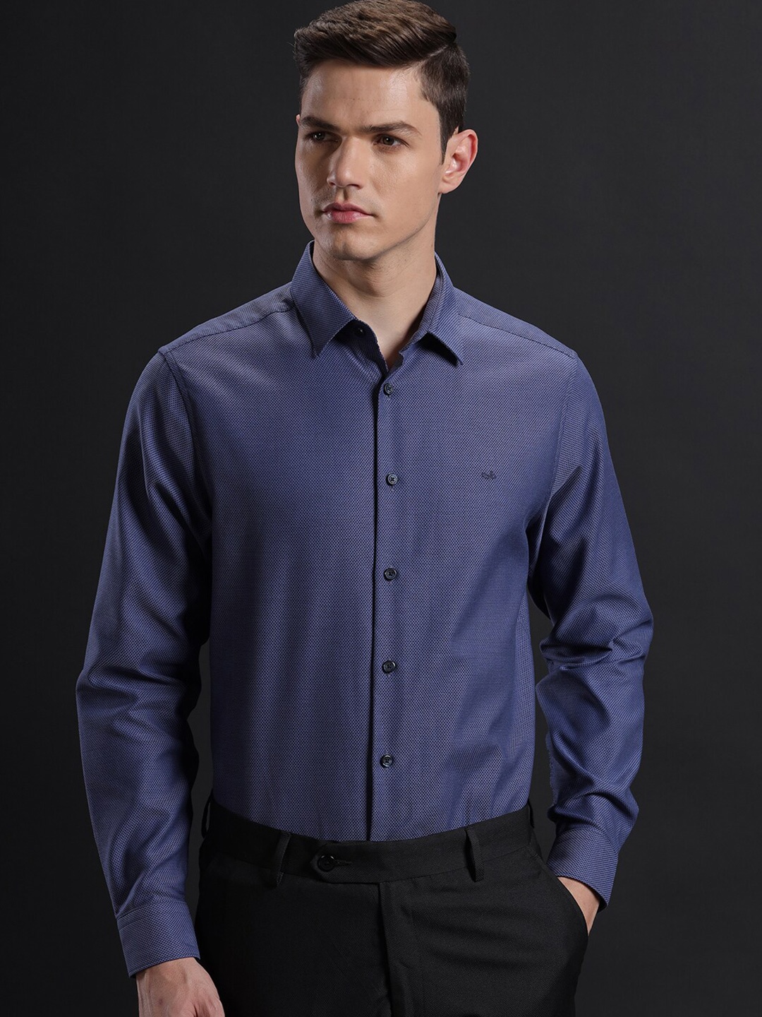 

Aldeno Comfort Spread Collar Long Sleeves Cotton Casual Shirt, Blue