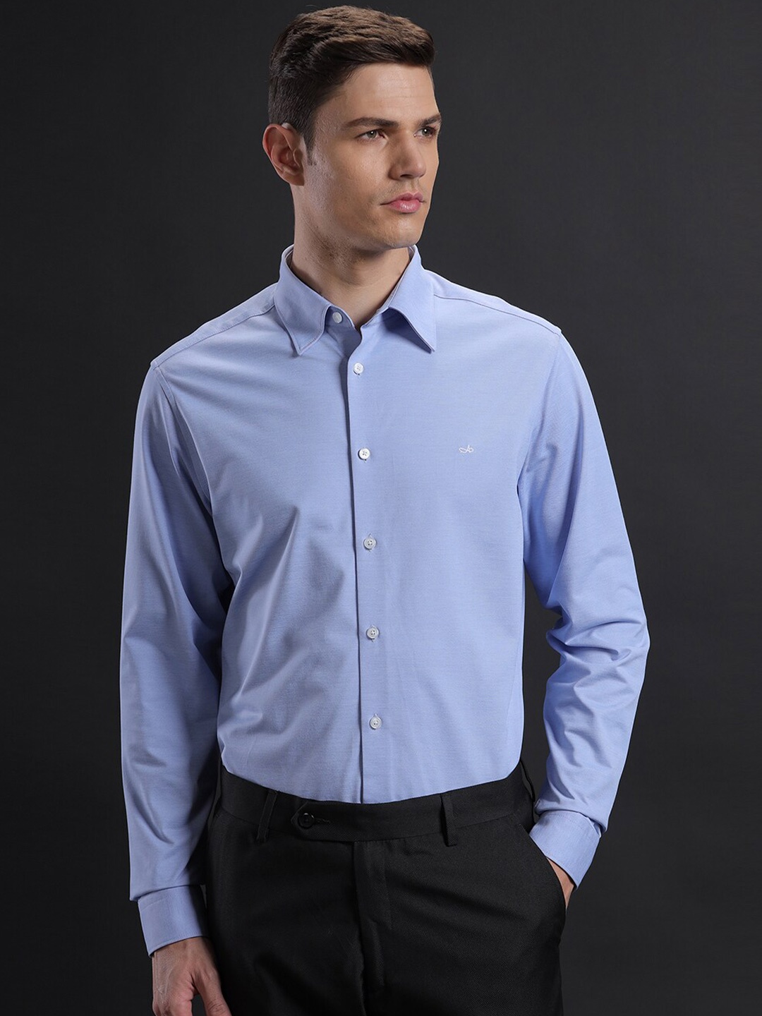 

Aldeno Comfort Spread Collar Long Sleeves Casual Shirt, Blue