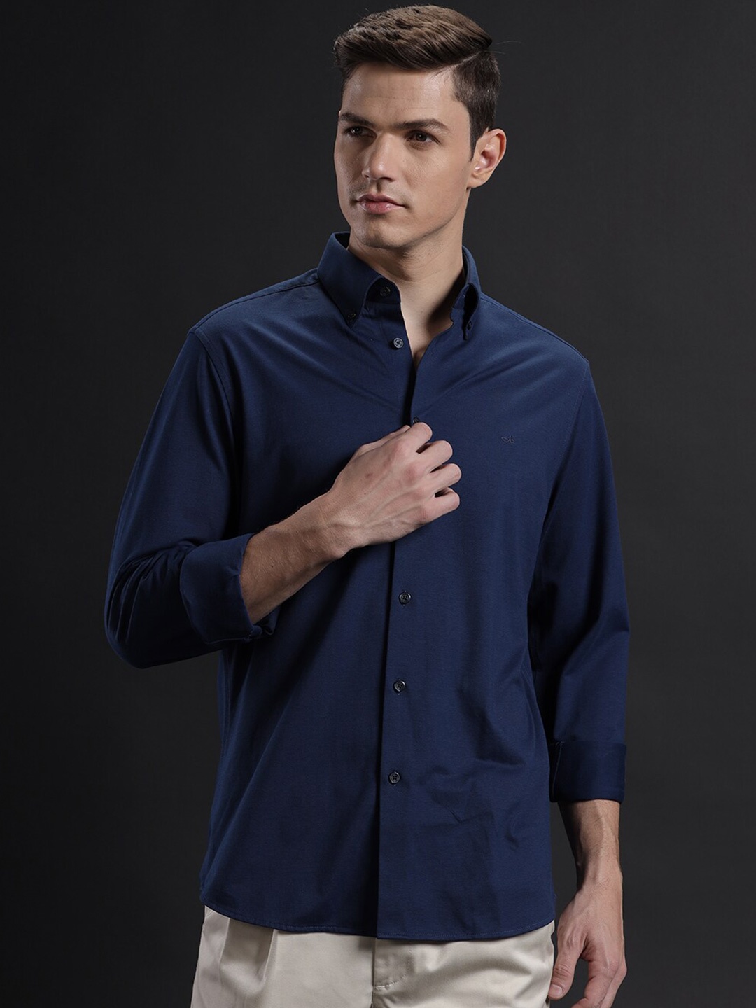 

Aldeno Comfort Button-Down Collar Casual Shirt, Navy blue