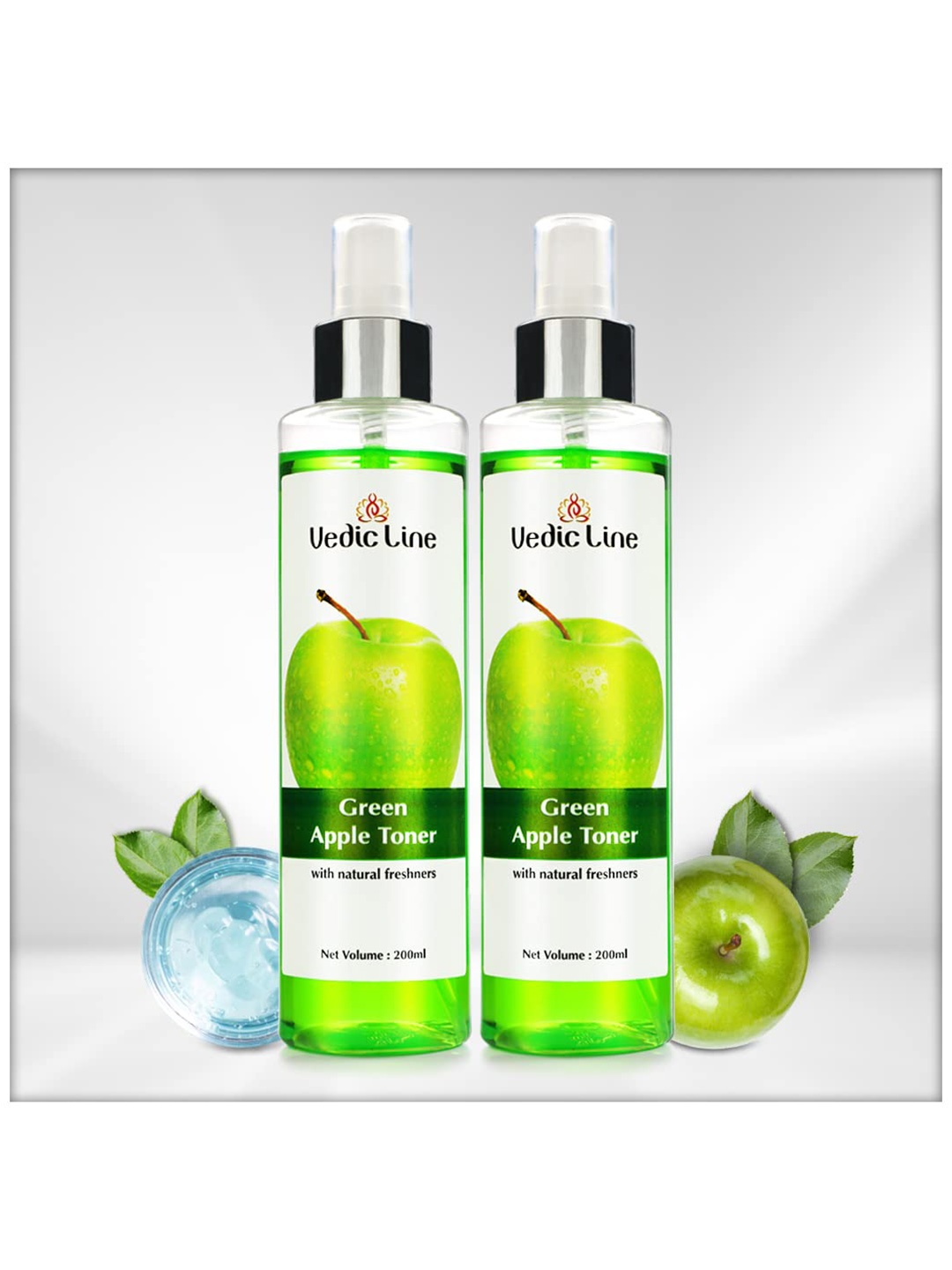 

Vedicline Set Of 2 Green Apple Toner For Clear Face - 200ml Each, White