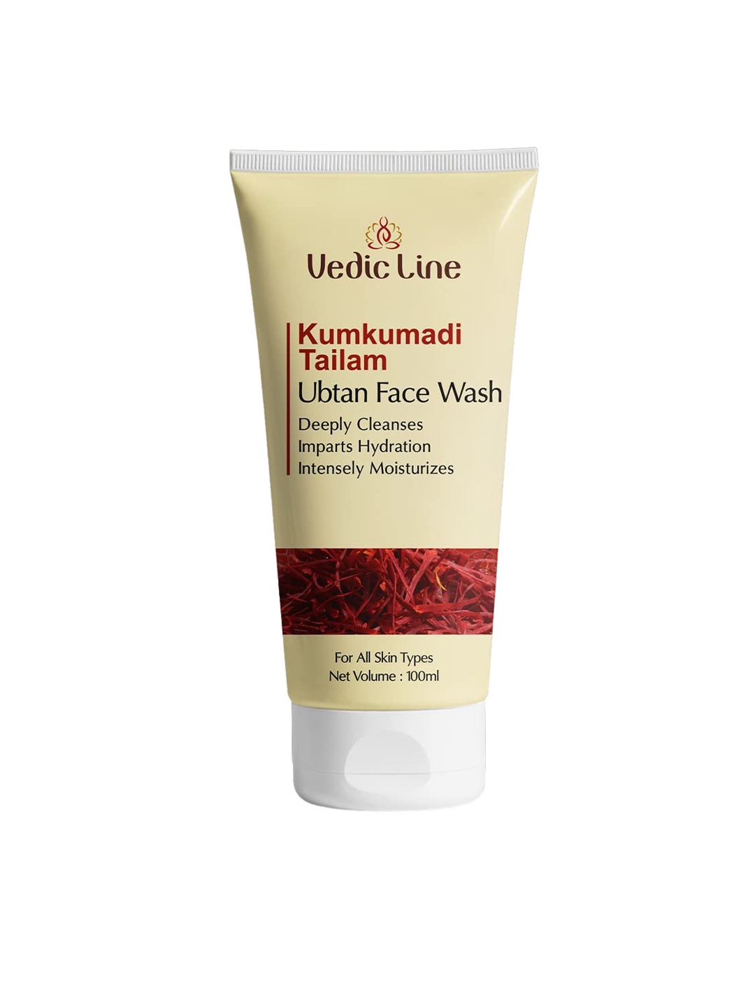 

Vedicline Kumkumadi Tailam Ubtan Face Wash For Clear & Smooth skin - 100ml, Off white