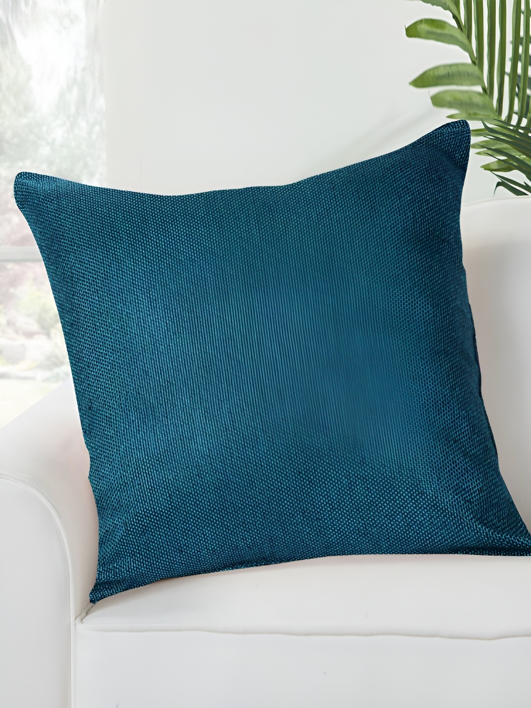 

FABURAA Blue Square Jute Cushion Covers