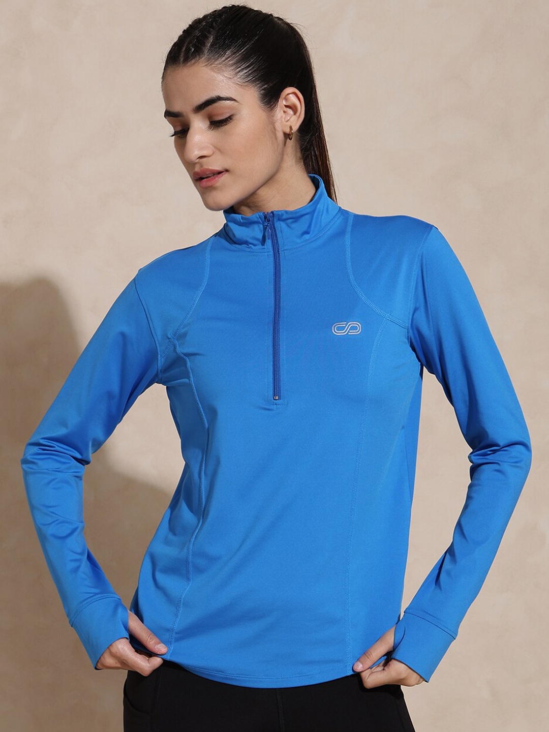 

Silvertraq High Neck Long Sleeves Moisture Wicking T-shirt, Blue