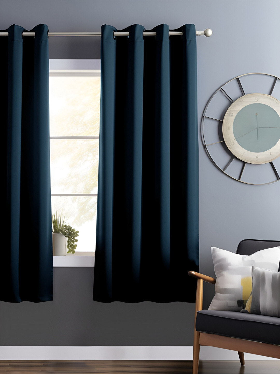 

Bedspun Turquoise Blue Black Out Window Curtain