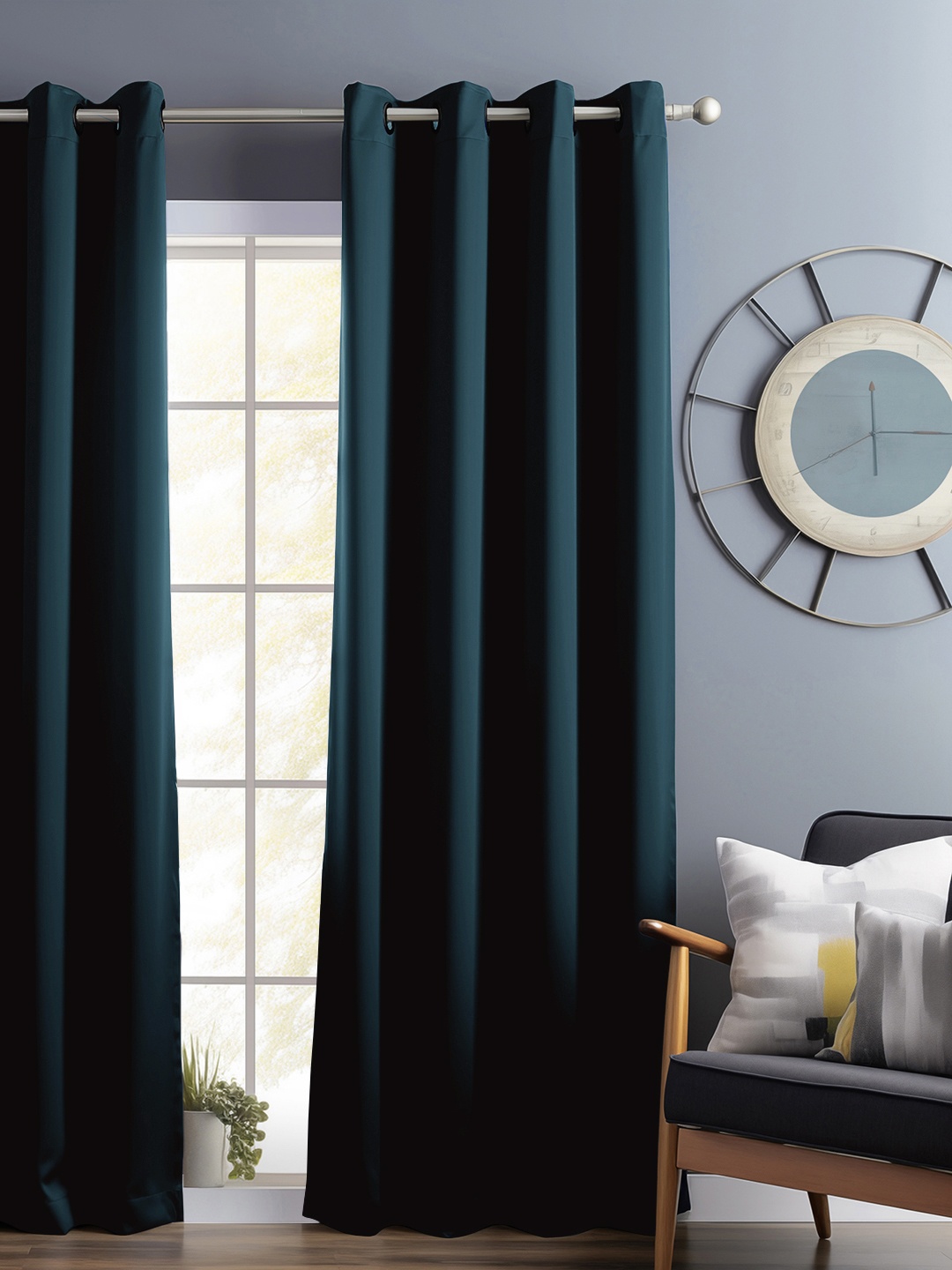 

Bedspun Turquoise Blue Black Out Door Curtain