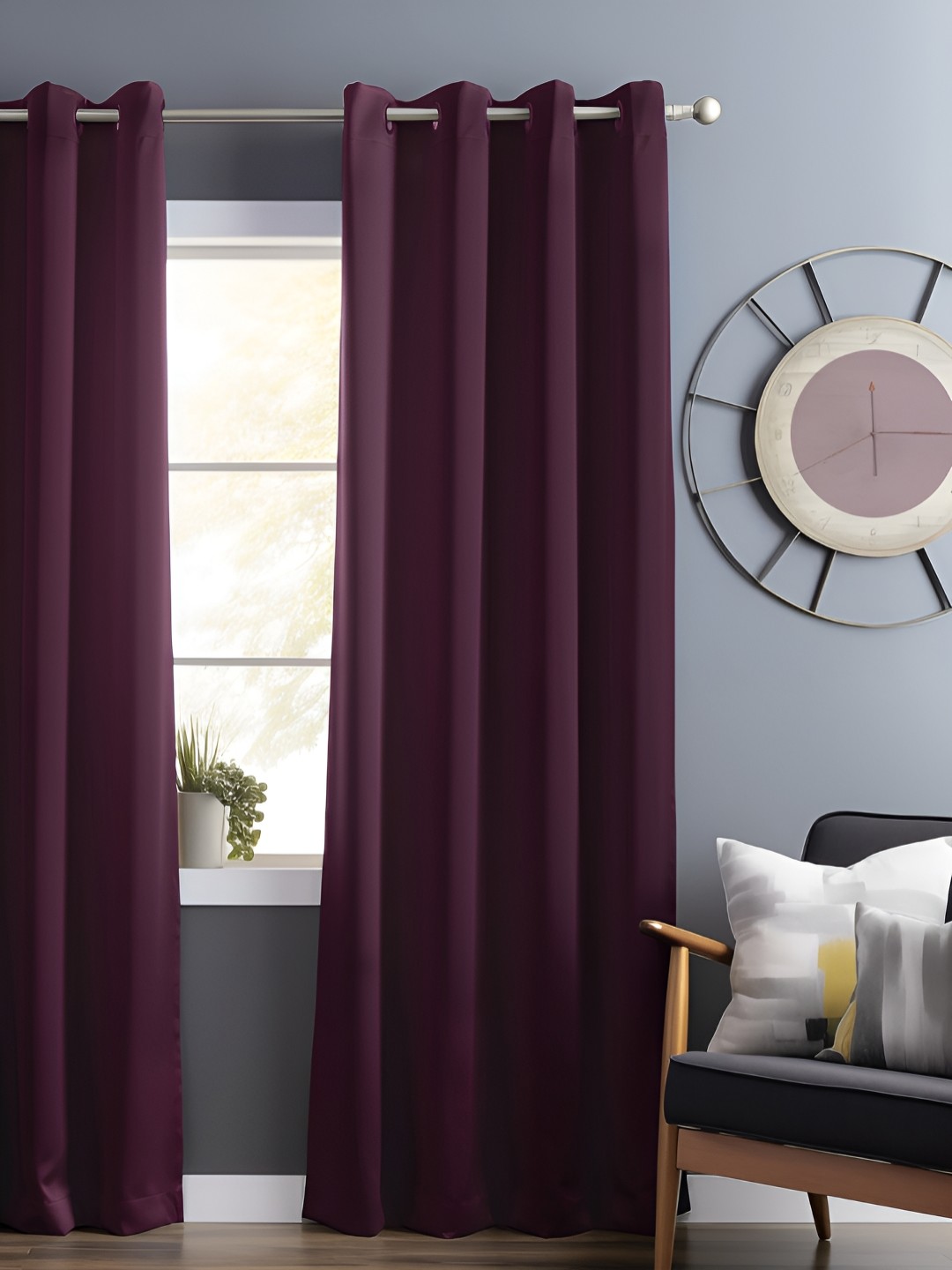 

Bedspun Purple Black Out Door Curtain