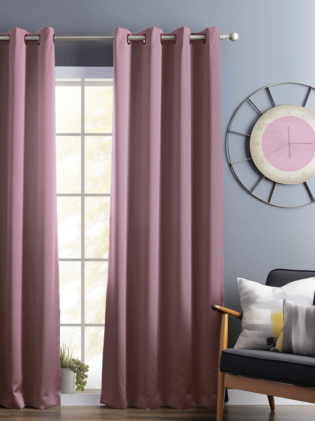 

Bedspun Burgundy Black Out Door Curtain