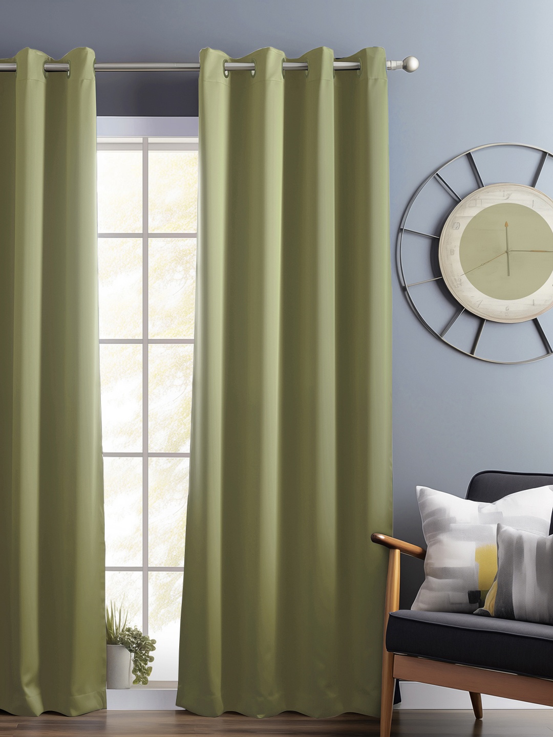 

Bedspun Green Black Out Door Curtain