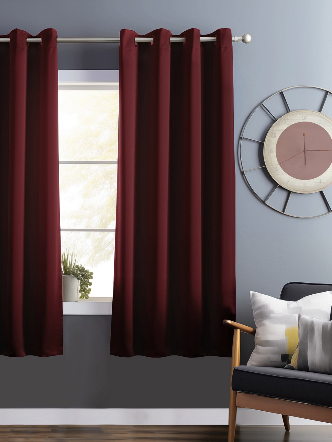 

Bedspun Maroon Black Out Window Curtain