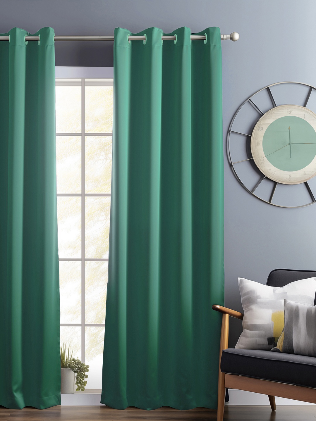 

Bedspun Teal Black Out Door Curtain