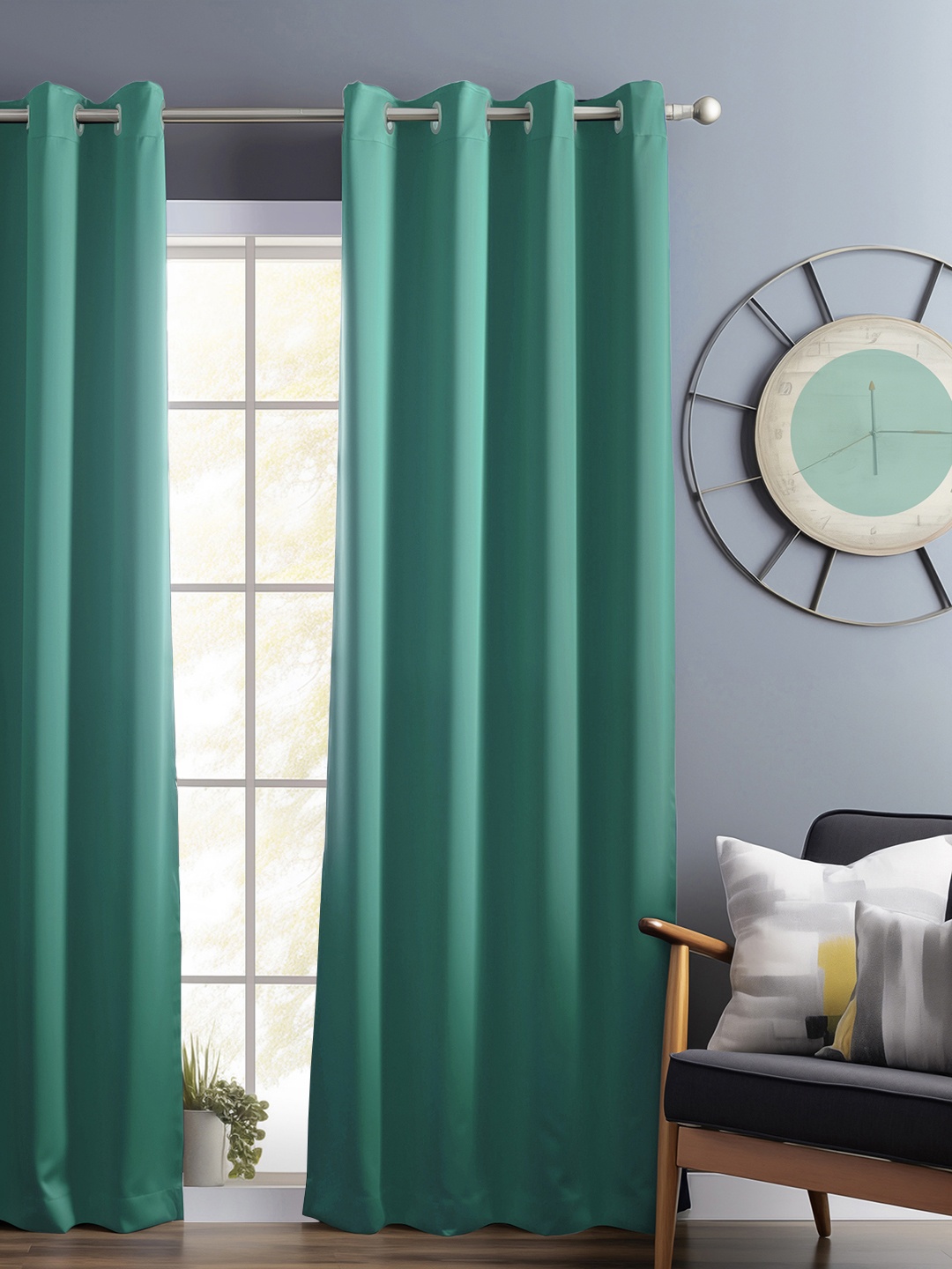 

Bedspun Lime Green Black Out Door Curtain