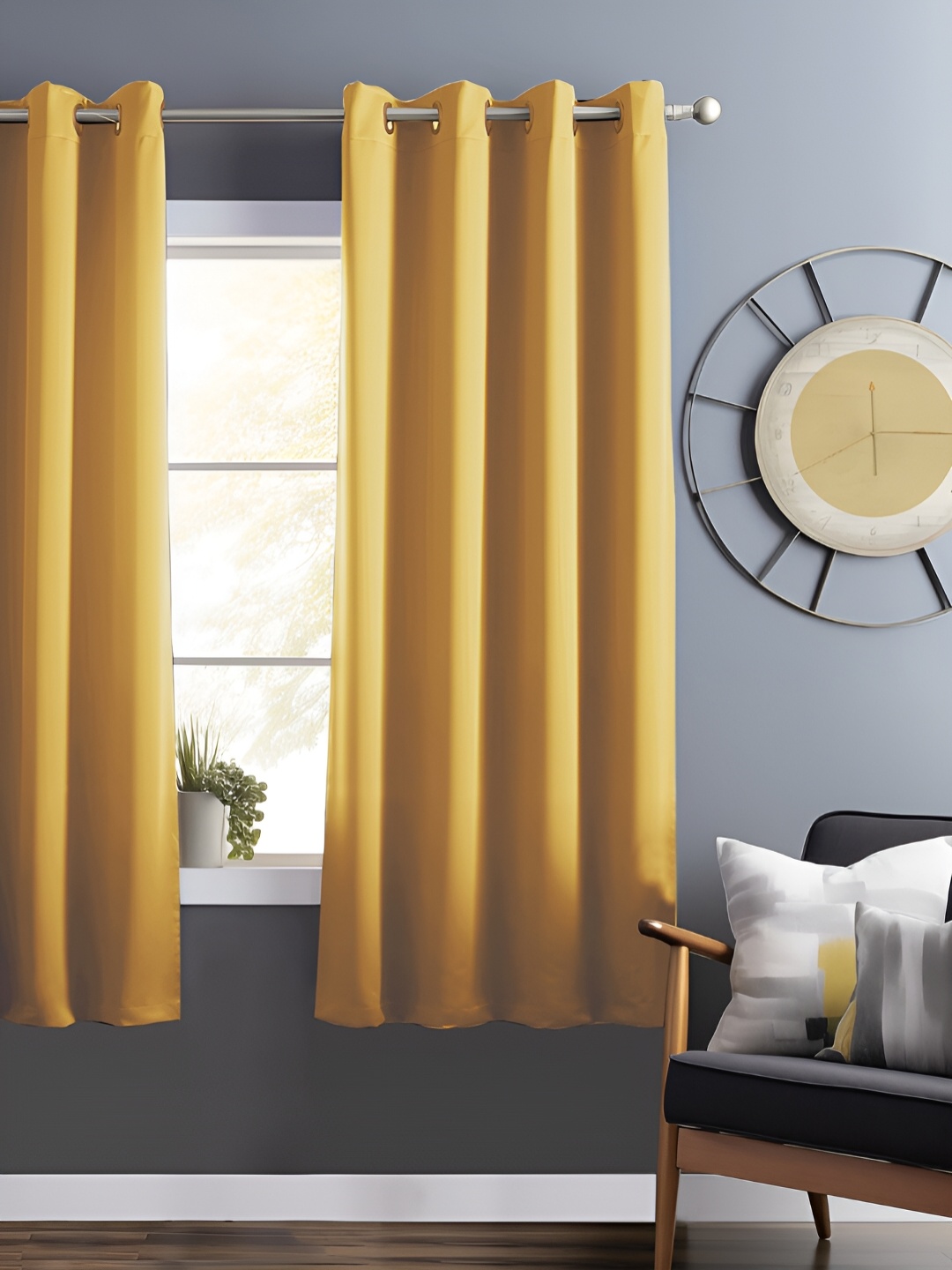 

Bedspun Mustard Black Out Window Curtain