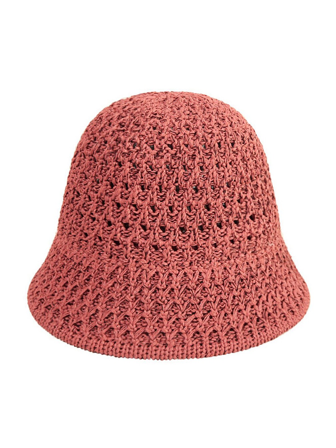

SYGA Women Self Design Knitted Acrylic Bucket Hat, Red