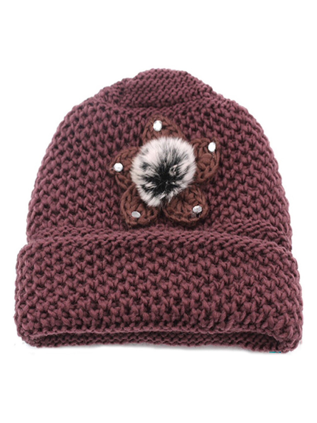 

SYGA Women Woollen Beanie, Brown