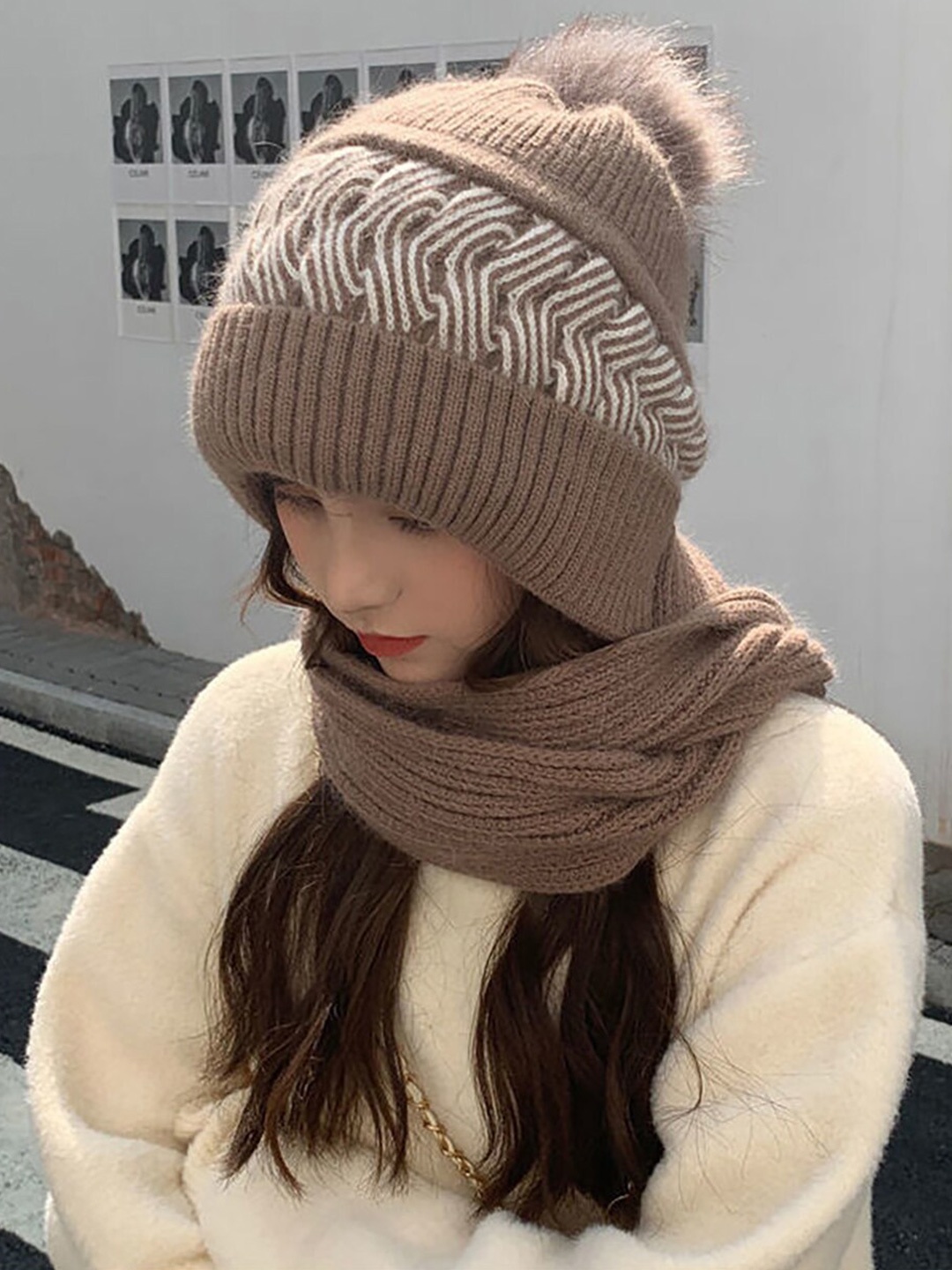 

SYGA Women Woollen Beanie, Khaki