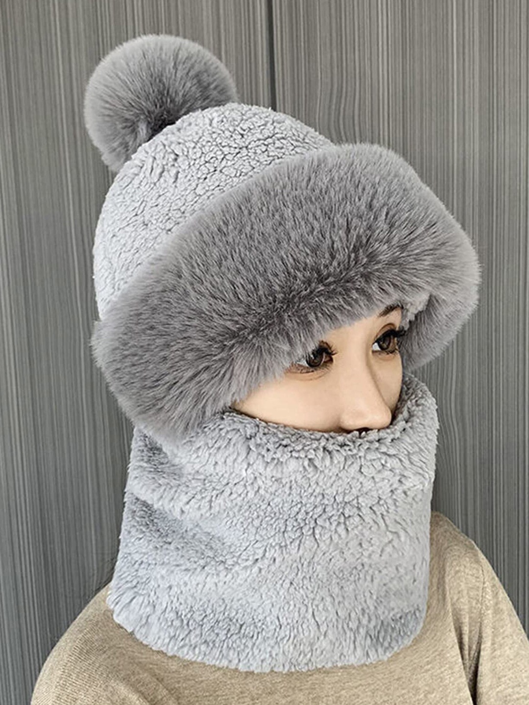 

SYGA Women Woollen Balaclava, Grey