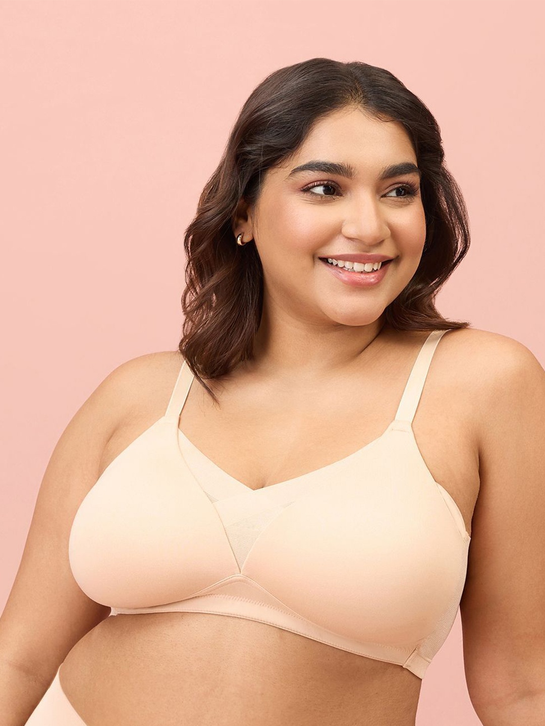 

Nykd By Nykaa Infinity Edge Perfect Shaping Padded Non Wired T-Shirt Bra NYB202, Nude