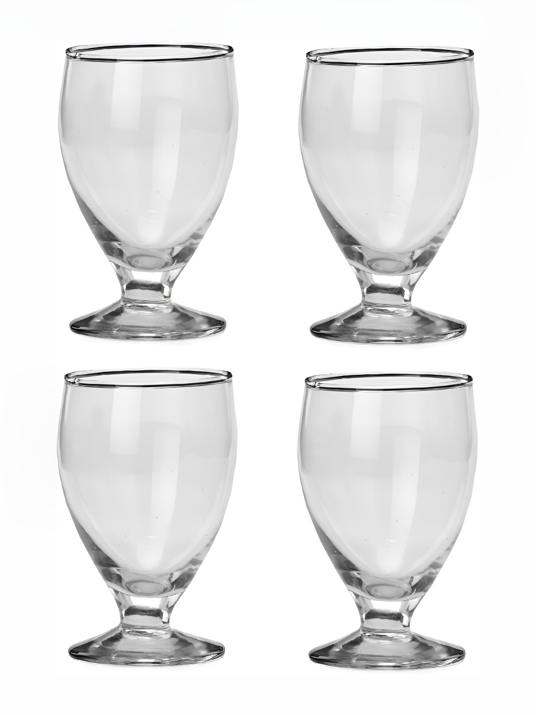 

Afast Transparent 4 Pieces Glass Dishwasher Safe Water or Juice Glass 100 ml Each