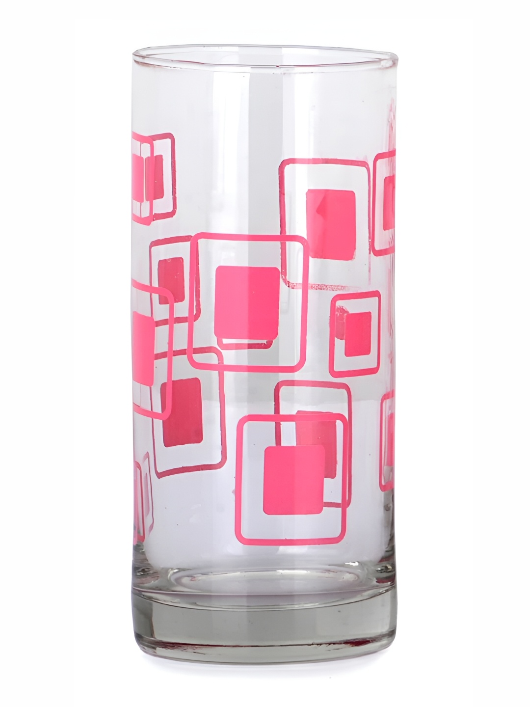 

Afast Transparent Pink Printed Glass Water or Juice Glass 300 ml