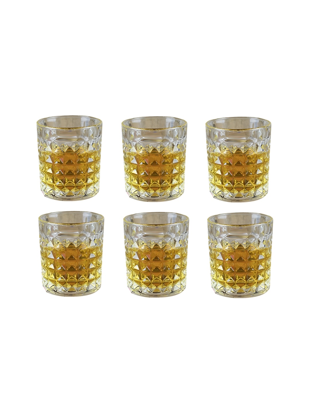 

Afast Transparent 6Pcs Textured Glass Dishwasher Safe Bar & Drinkware 200ml Each