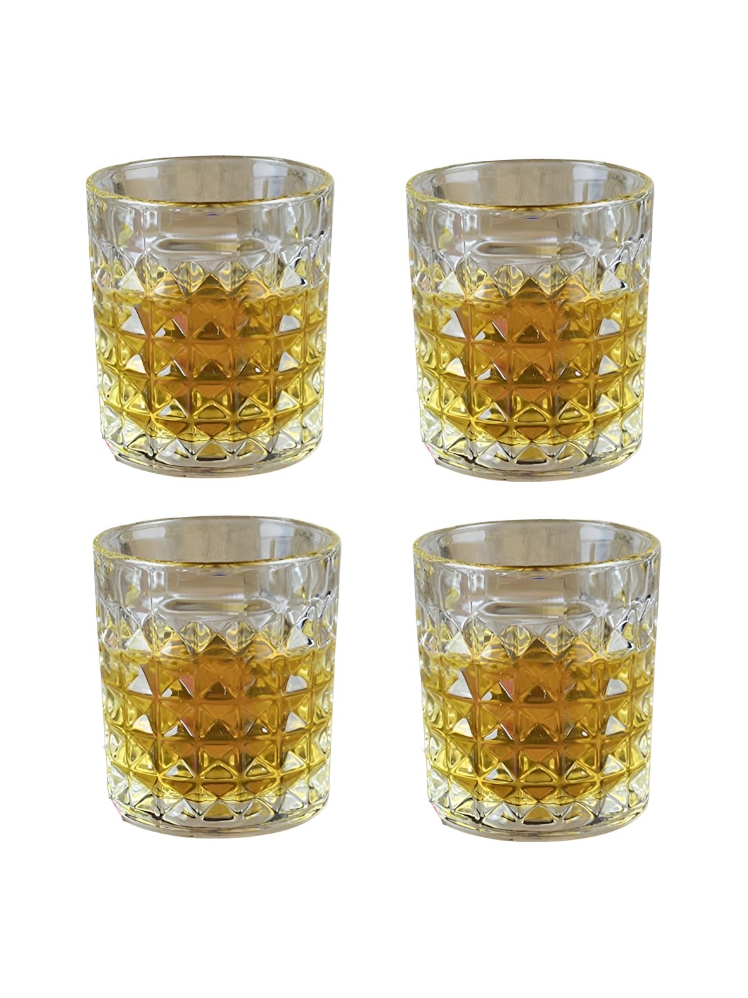 

Afast Transparent 4 Pieces Textured Whisky Glass 200 ml Each
