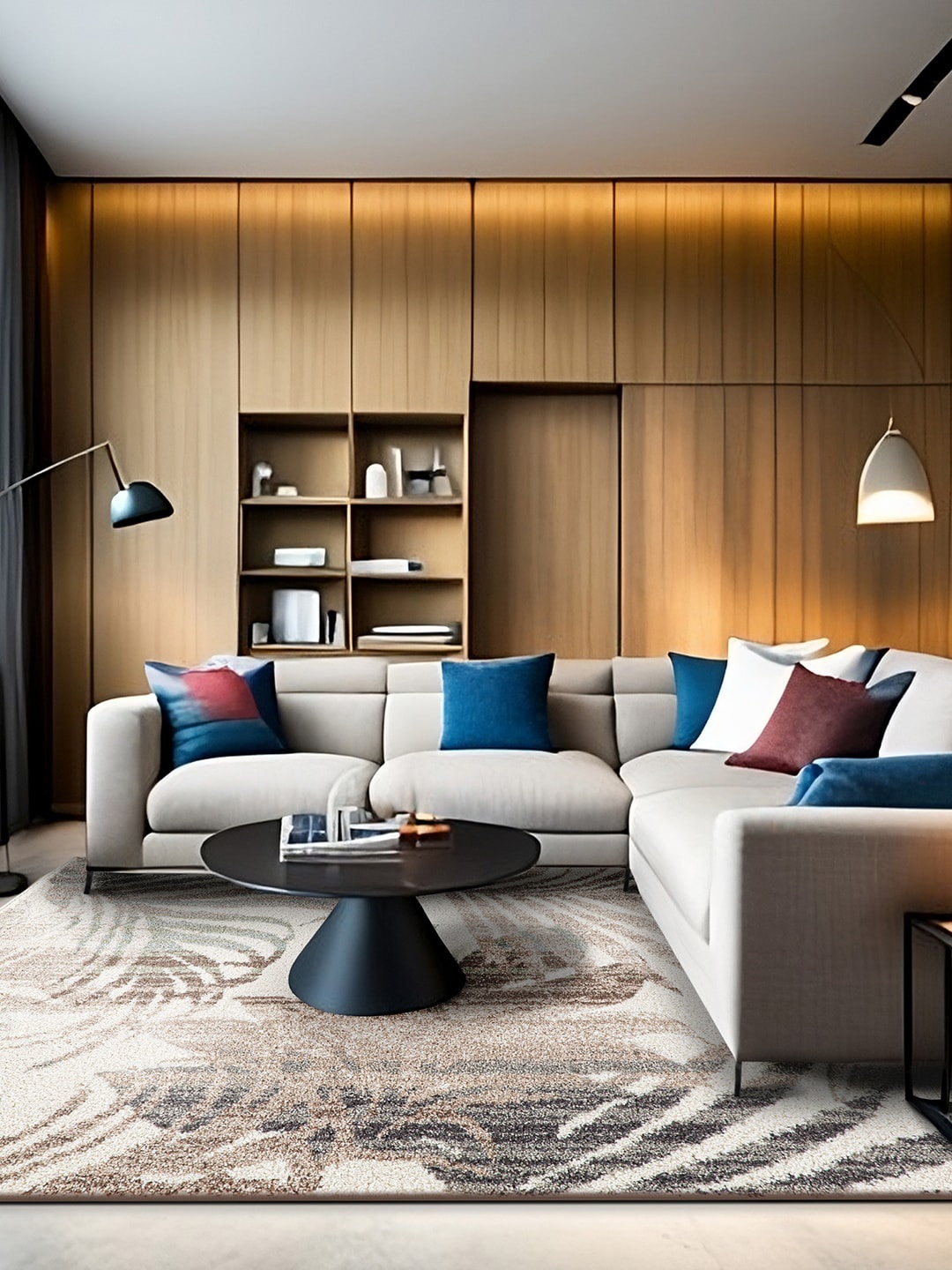 

Sapana Carpet-Mats Brown & White Abstract Printed Rectangular Carpet