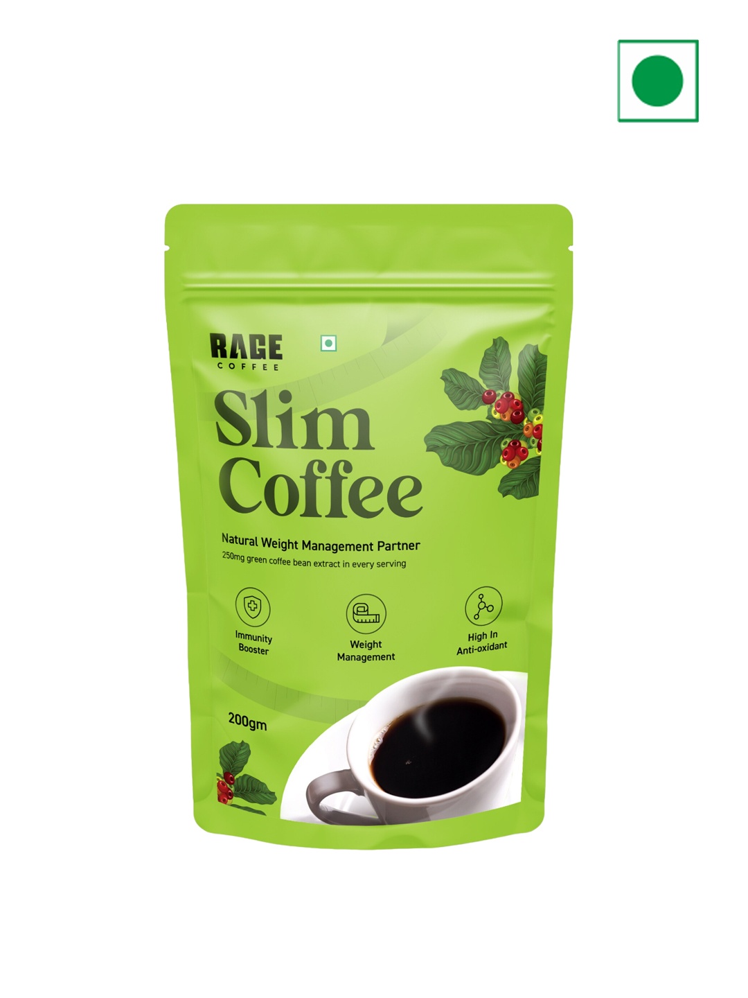 

Rage Coffee Slim Coffee Powder For Weight Management- 200g, Brown