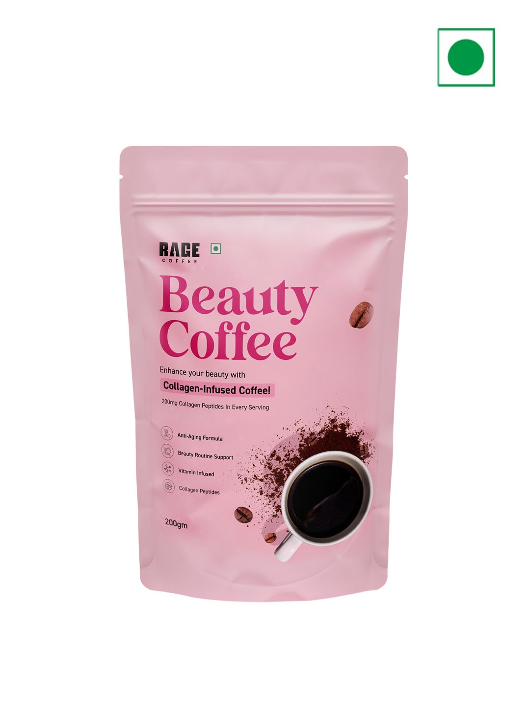 

Rage Coffee Collagen Infused Coffee Powder -200 gms, Brown