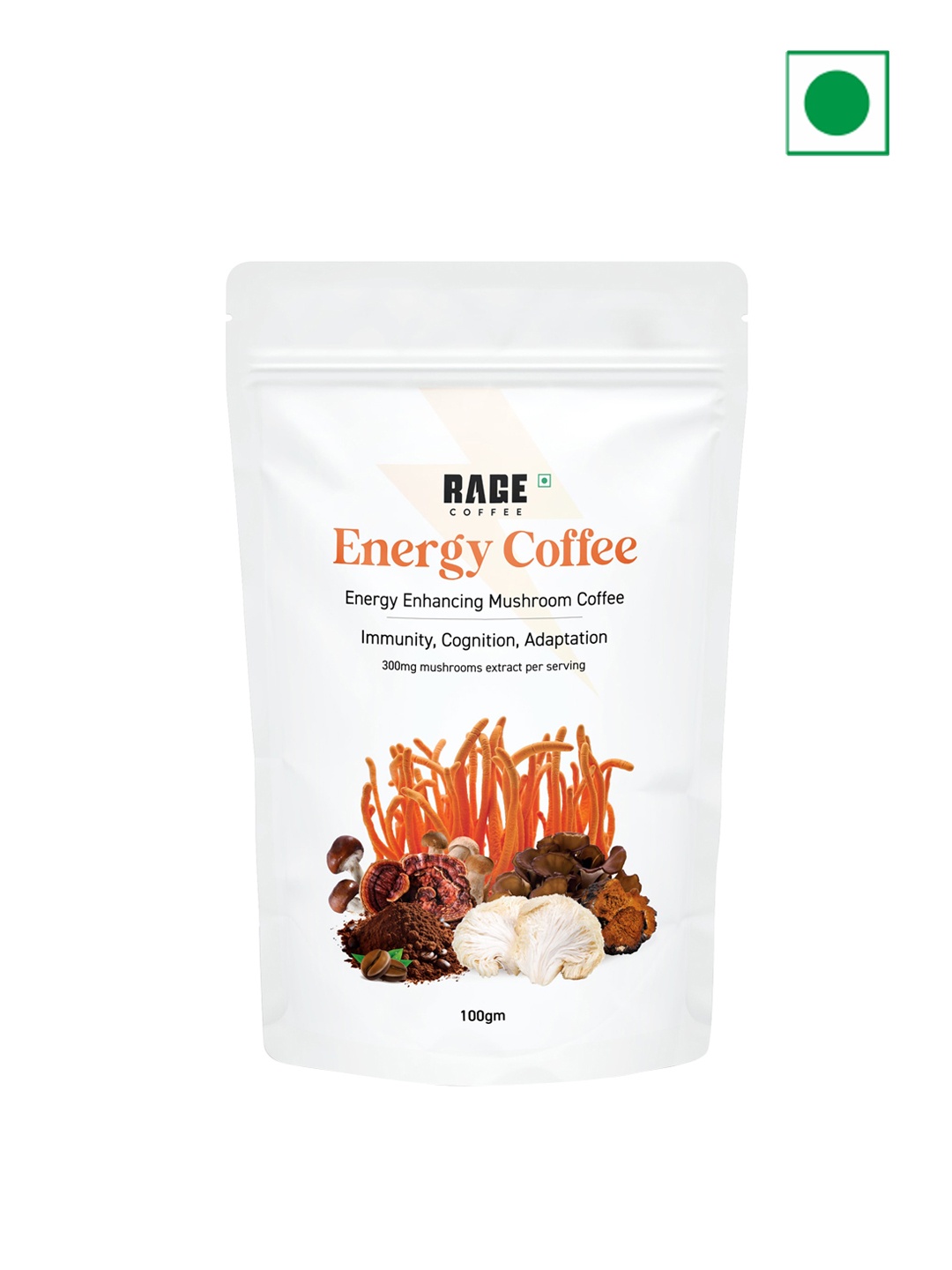 

Rage Coffee Energy Enhancing Mushroom Coffee-100gm, Brown