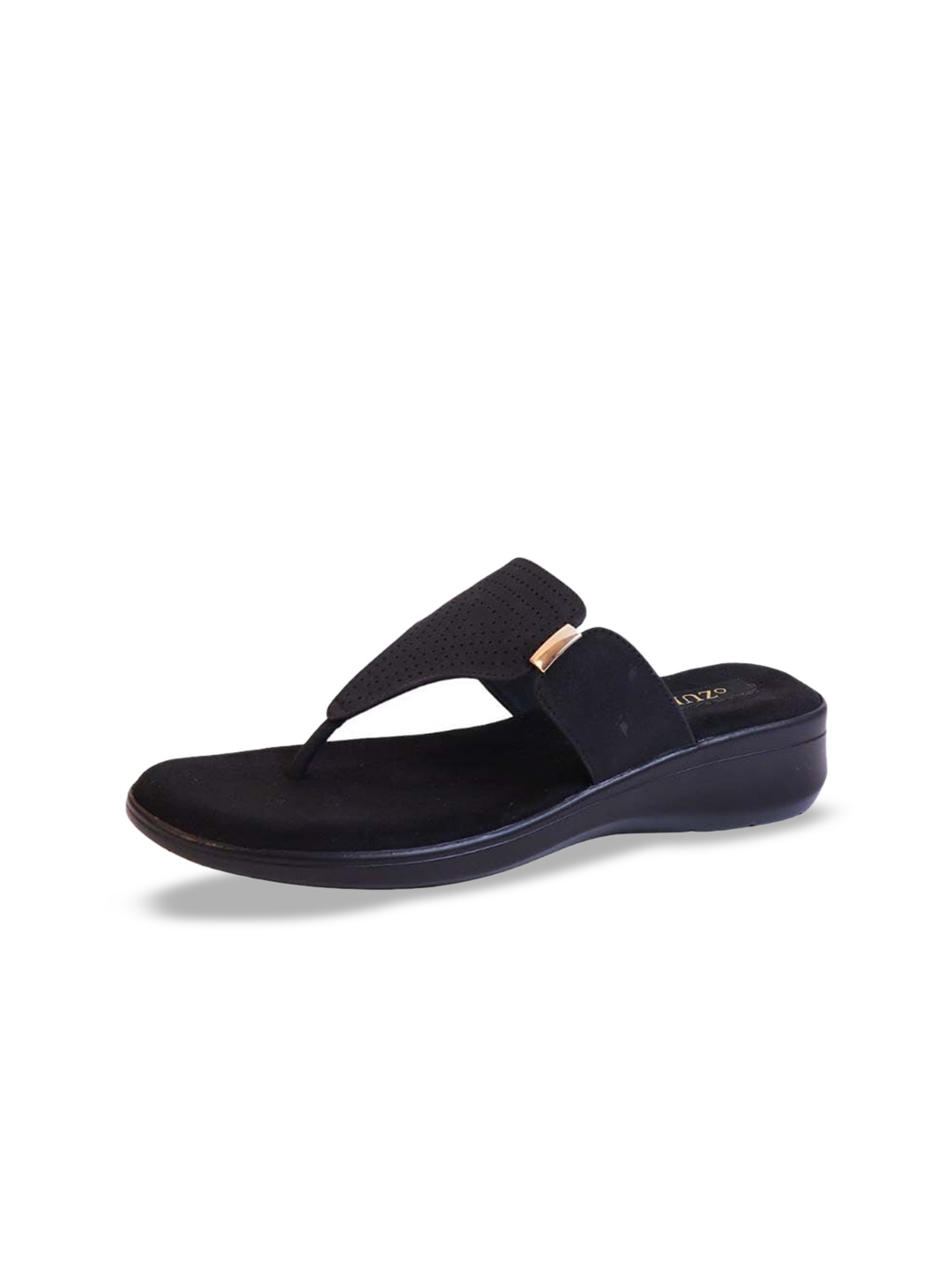 

Ozuri Open Toe T-Strap Flats, Black
